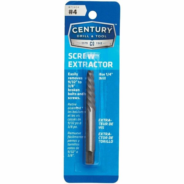 Century Drill Tool Century Drill & Tool #4 Spiral Flute Screw Extractor 73404